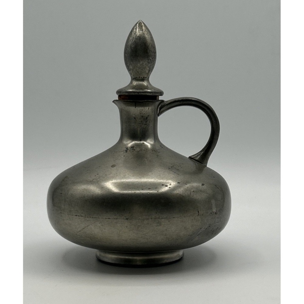 Antique Royal Holland Pewter Cruet Jug Pitcher 5.5"Cork Stop Daal Depo KDM Rare